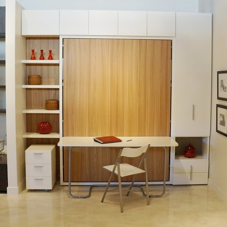 Modern Queen Murphy Bed With Desk - Hanaposy throughout Modern Murphy Bed With Desk