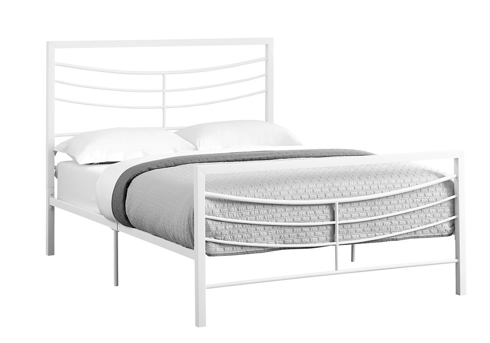 Monarch Specialties Bed - Full Size White Metal Frame Only | The Home ... in White Full Metal Bed Frame