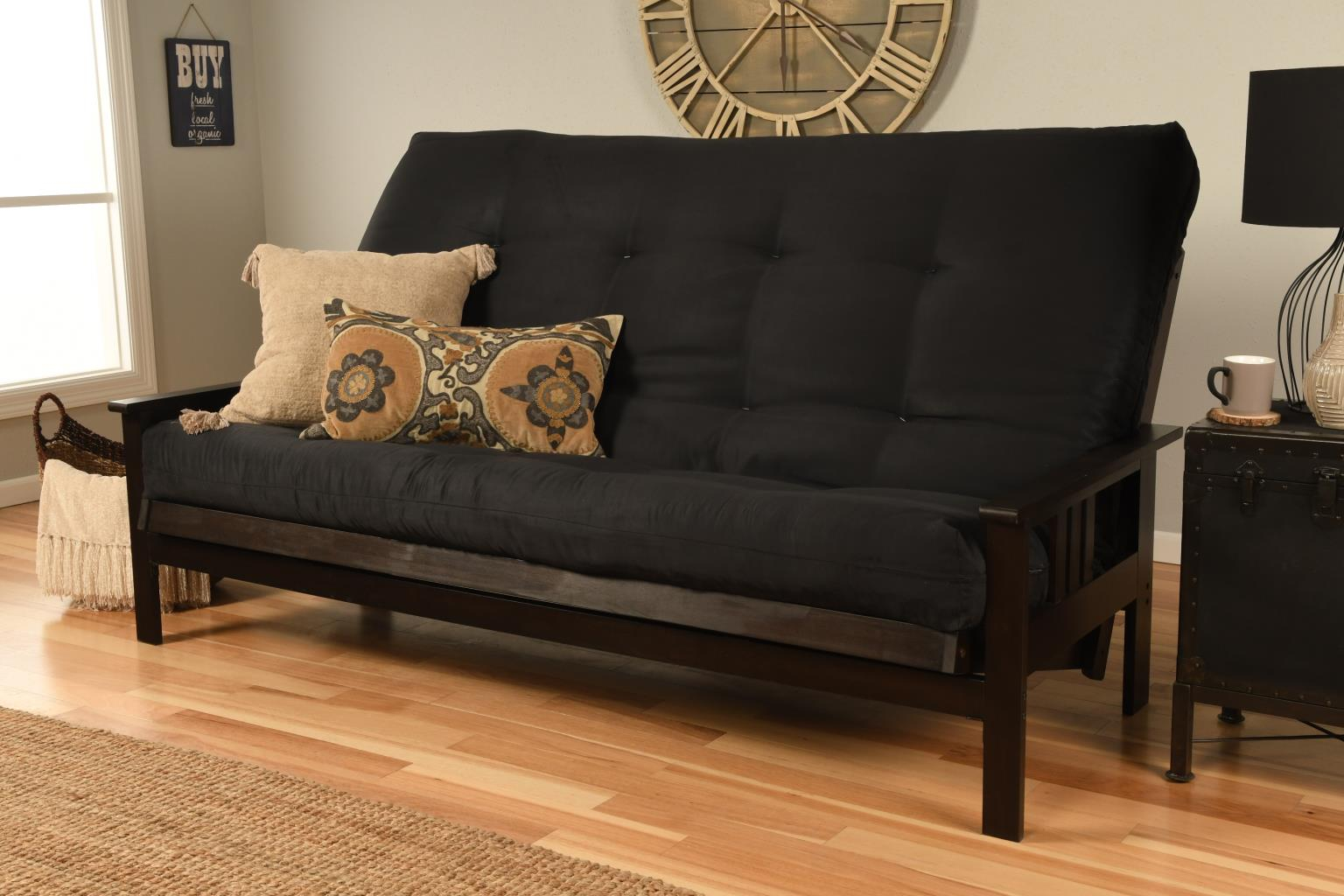 Monterey Queen Wood Frame With Futon Mattress Espresso Finish - Futon World inside How to choose the right queen futon frame for your sleeping space