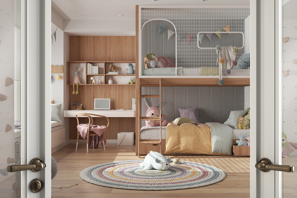 Queen Over Queen Bunk Beds With Stairs For Easy Access - Justbunkbeds in Designing safe and functional queen over queen bunk beds with staircases