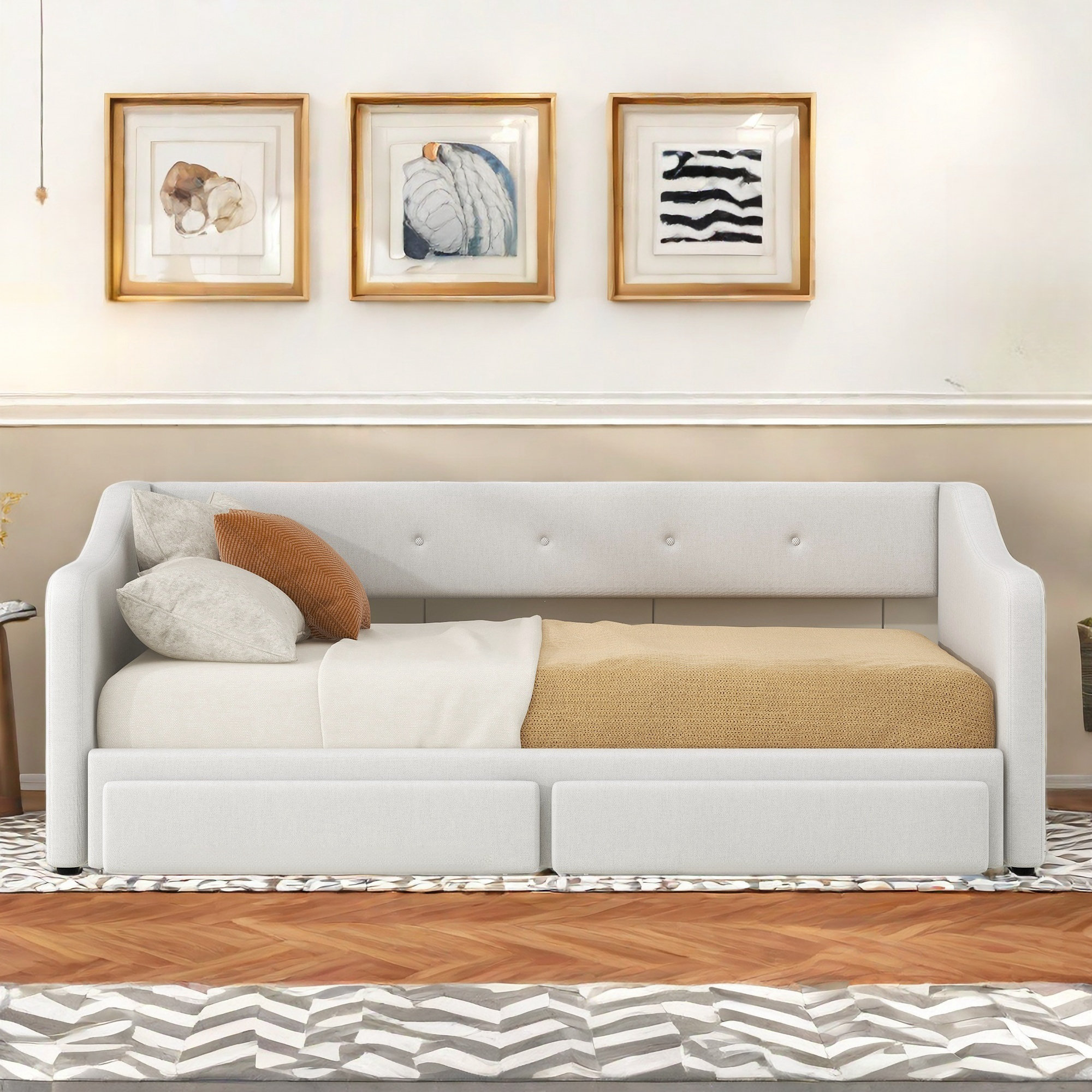 Red Barrel Studio® Twin Xl To King Size Jahmiere Daybed With Two ... for Expert Tips for Selecting and Using Twin XL to King Daybed Configurations