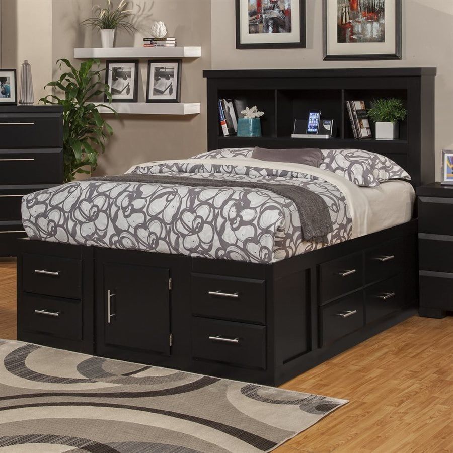 Sandberg Furniture Serenity Black Queen Captain Bed With Storage At ... throughout Everything You Need to Know About Full Size Captain Bed With Hidden Storage