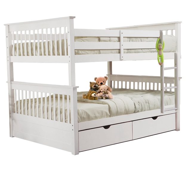 Sca-Milan Full Over Full Bunk Bed White - Furtado Furniture pertaining to How to Choose the Right White Full Over Full Bunk Bed for Your Family