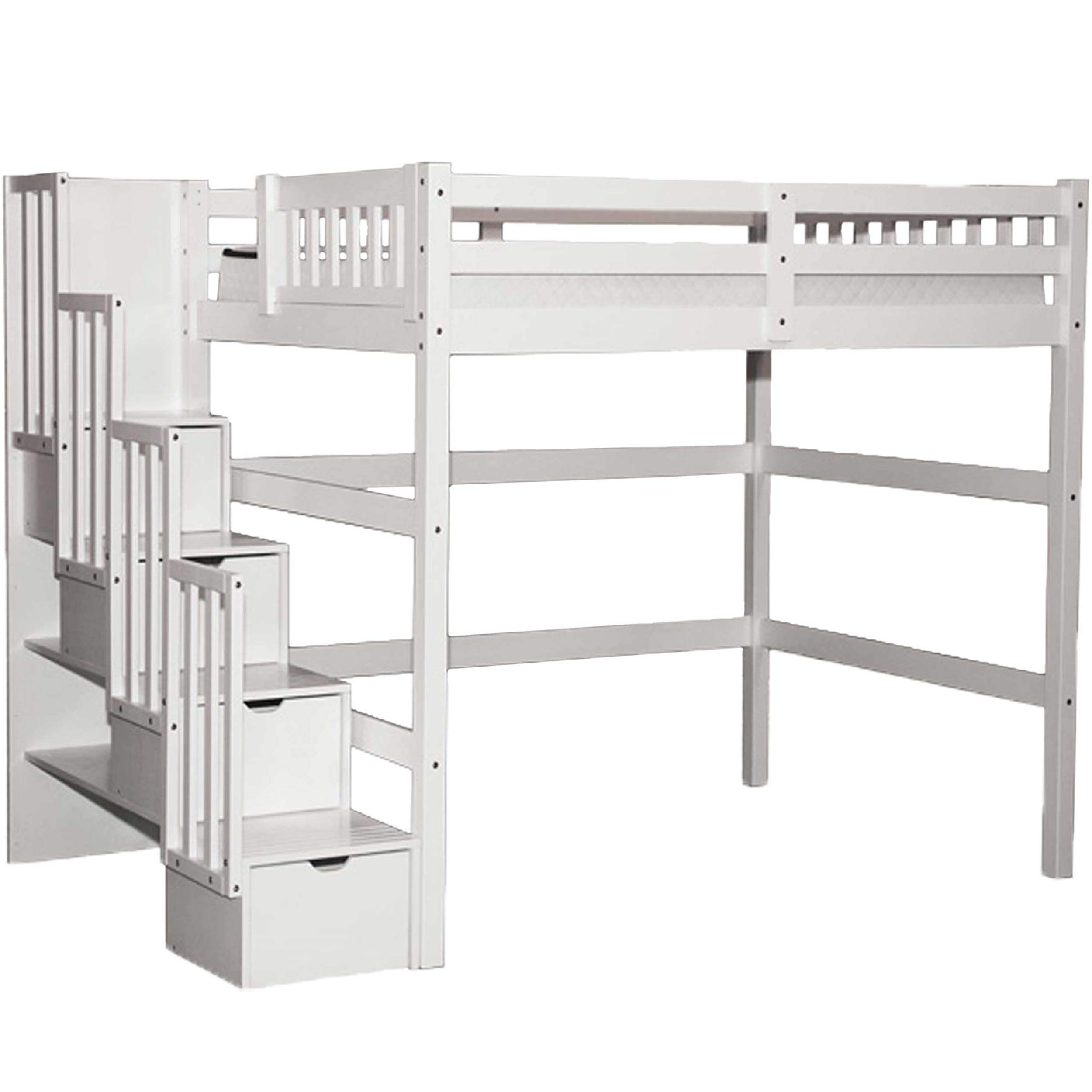 Scanica Staircase Twin Loft Bed With Storage White – Artofit in From Concept to Reality: Creating the Ideal Loft Twin Bed With Stairs Setup