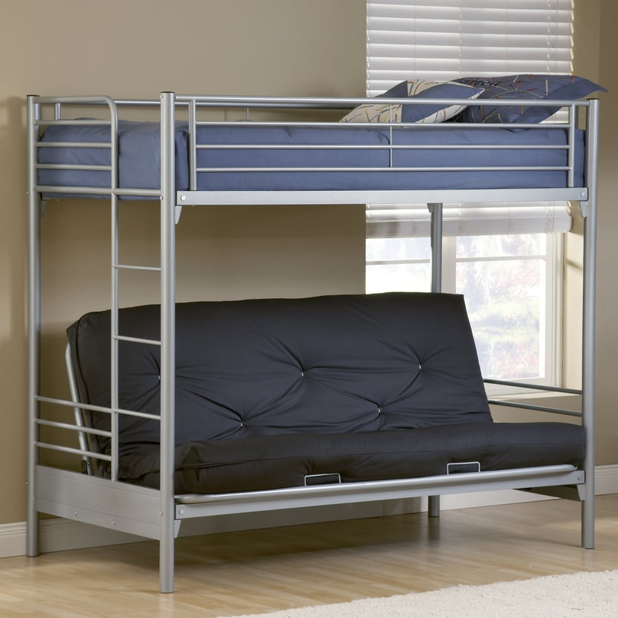 Shop Hillsdale Furniture Universal Silver Twin Over Futon Bunk Bed At ... intended for Twin Over Futon Bunk Beds