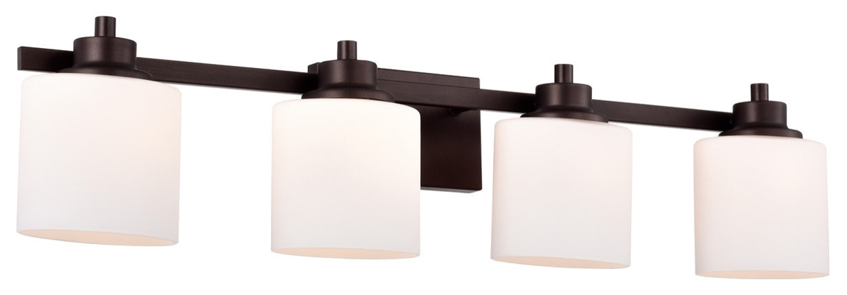 Solbi Contemporary 4 Light Oil Rubbed Bronze Bath Vanity Fixture 33 ... with regard to Exploring the durability and maintenance of oil rubbed bronze bathroom lights