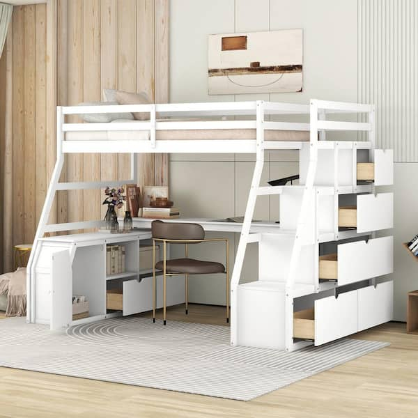 Stairs - Loft Beds - The Home Depot intended for Creating cozy sleeping areas with double loft beds and staircase designs