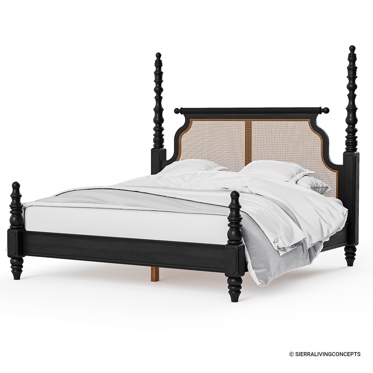 Thetford Black Four Poster Bed | Available In King, Queen & Full Size for Creating a luxurious sleeping space with your black four poster bed king