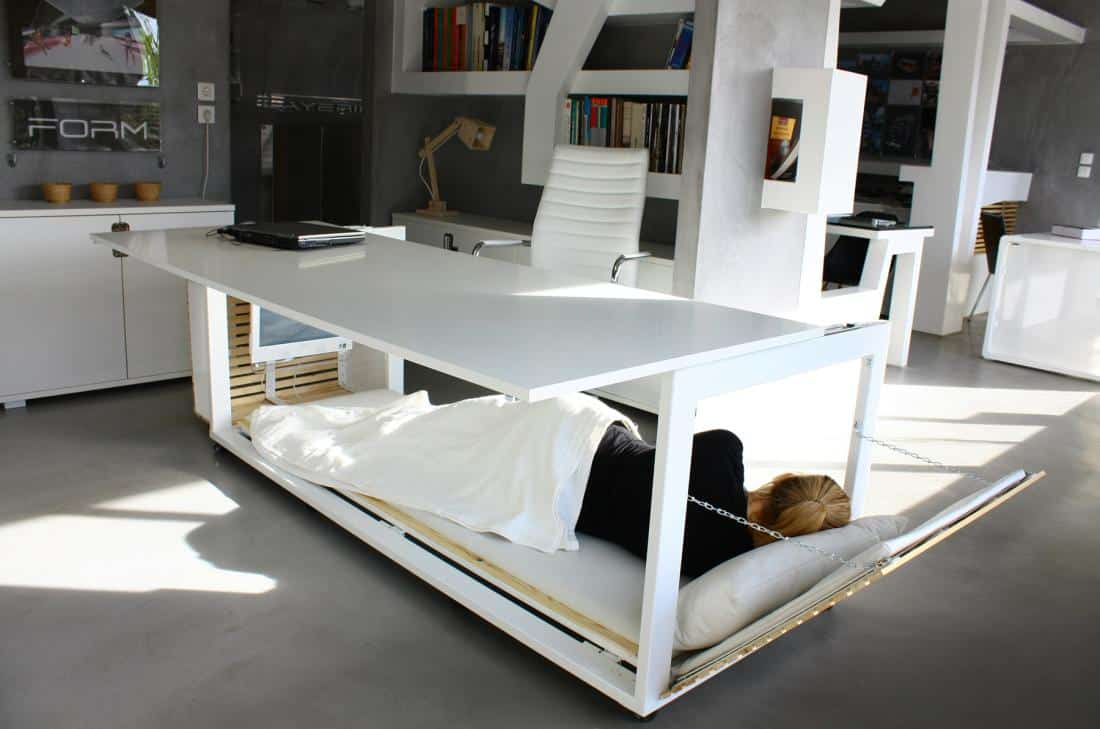 This Desk Converts Into A Bed So You Can Take A Nap At Work ... intended for Bed That Converts Into A Desk