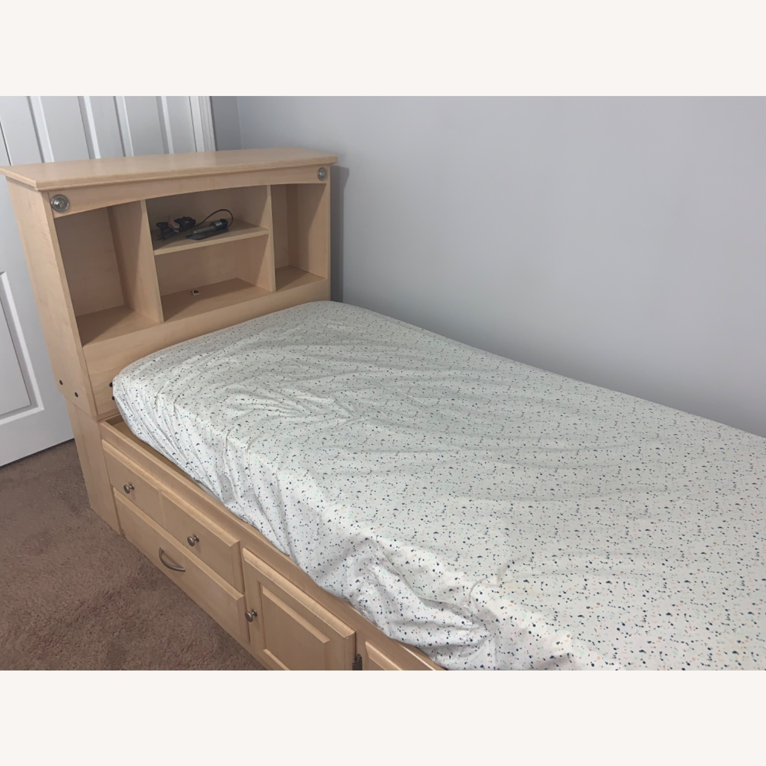 Twin Bed With 4 Drawers And Storage Cabinet - Aptdeco for Twin Bed In A Cabinet