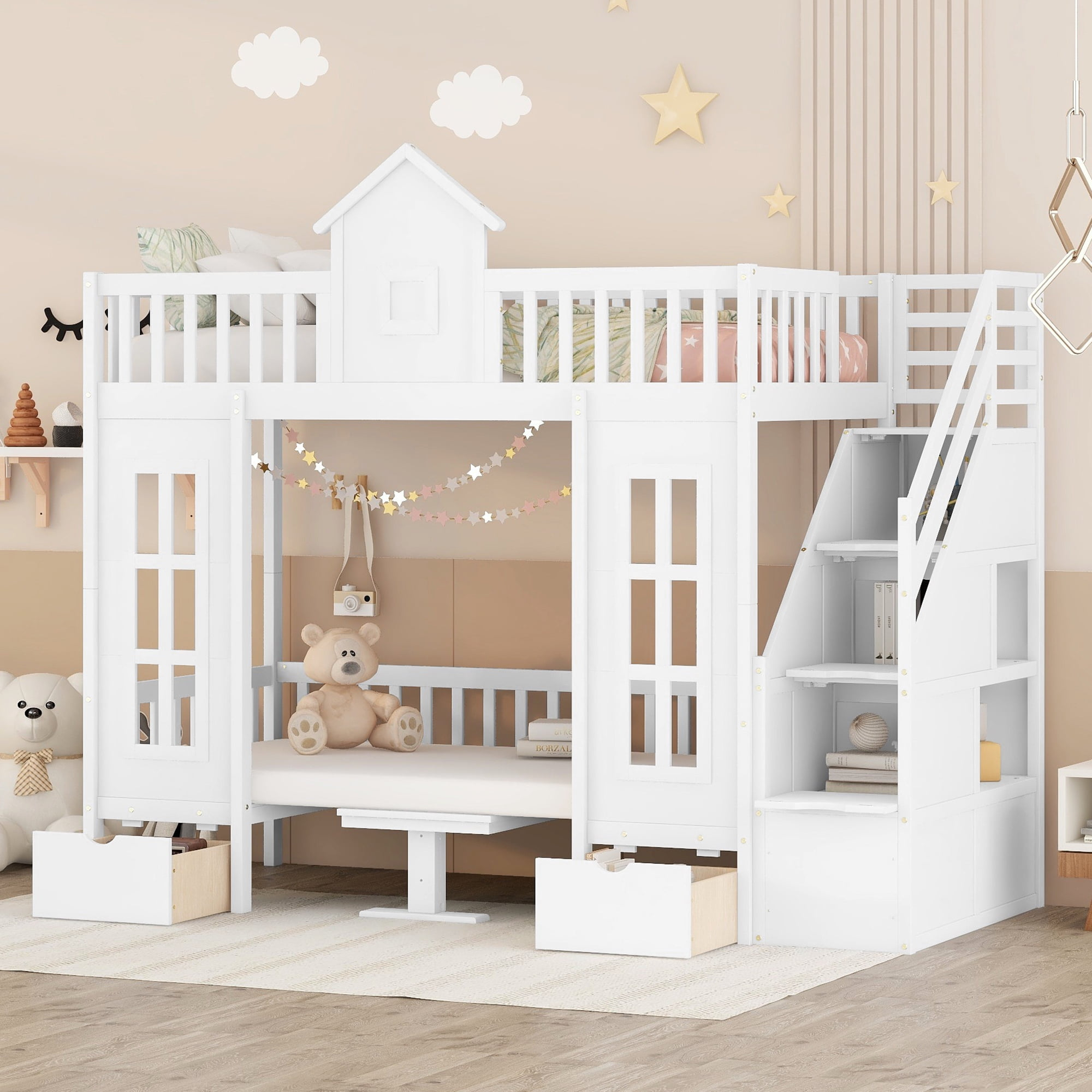 Twin Loft Bed With Stairs Top regarding From Concept to Reality: Creating the Ideal Loft Twin Bed With Stairs Setup