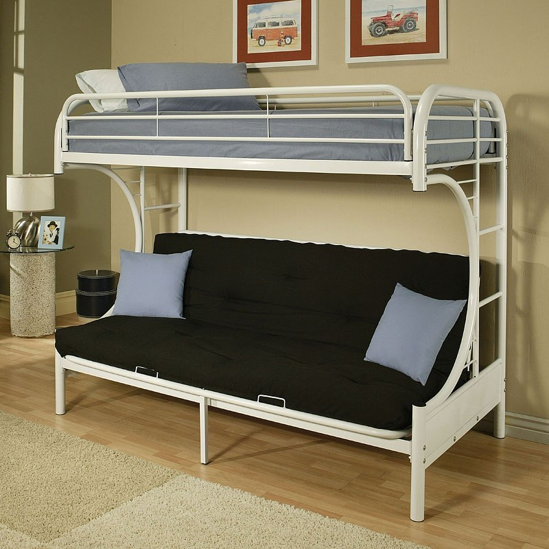Twin Over Queen Futon Bunk Bed - Bed With Built In Closet within Bunk Bed Twin Over Futon