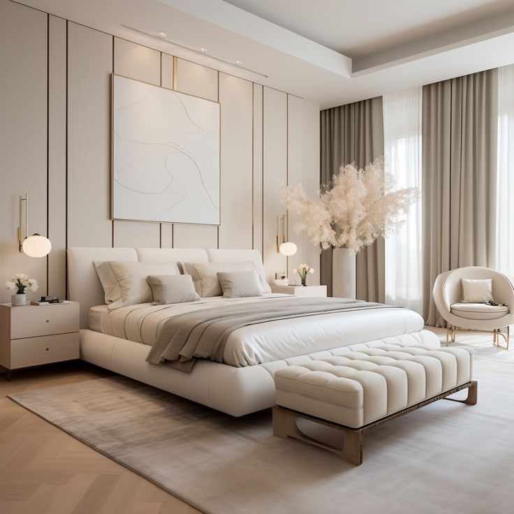 White And Beige Bedroom | Bedroom Interior, Home Interior Design ... throughout The ultimate guide to achieving peaceful sleep in neutral bedroom spaces