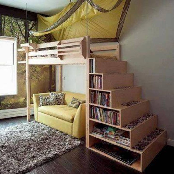 19 Cool Adult Loft Bed With Stairs Designs with High Loft Bed With Stairs