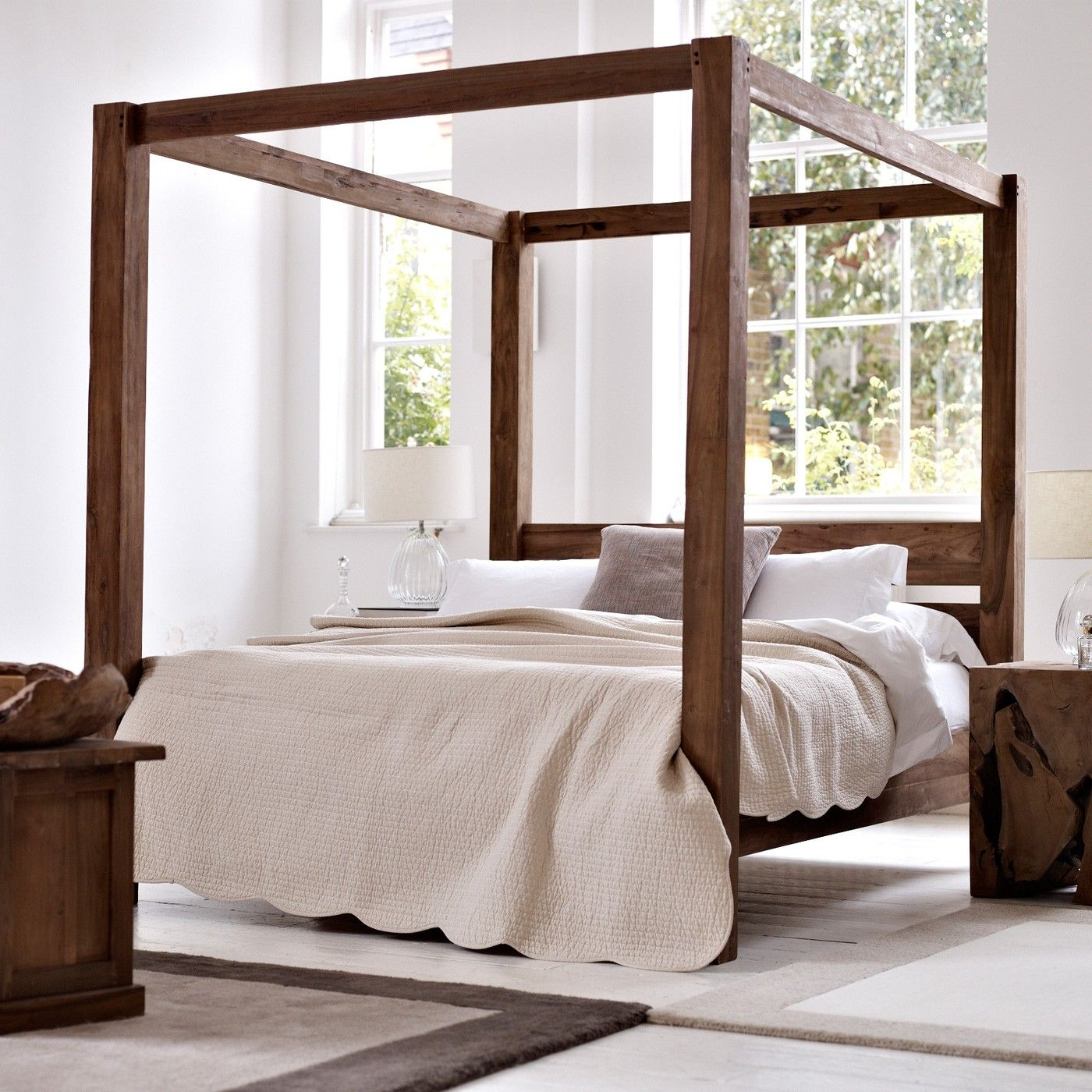 4-Post Bed Frame Canopy - Minimalist Poster Store in 4 Poster Bed Canopy Frame