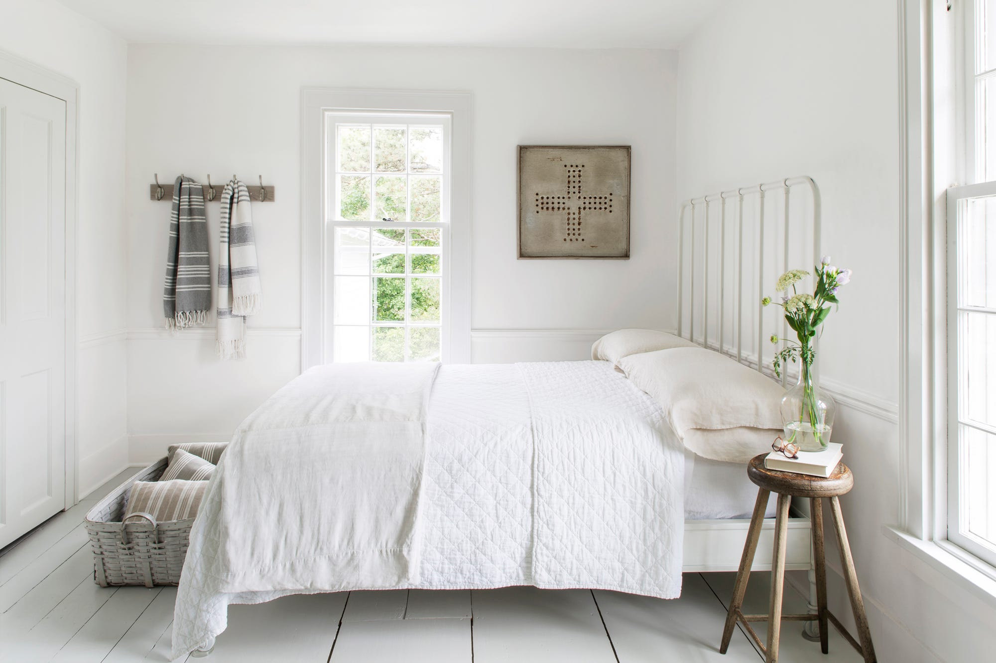 45 Best White Bedroom Ideas How To Decorate A with White Wall Decor For Bedroom