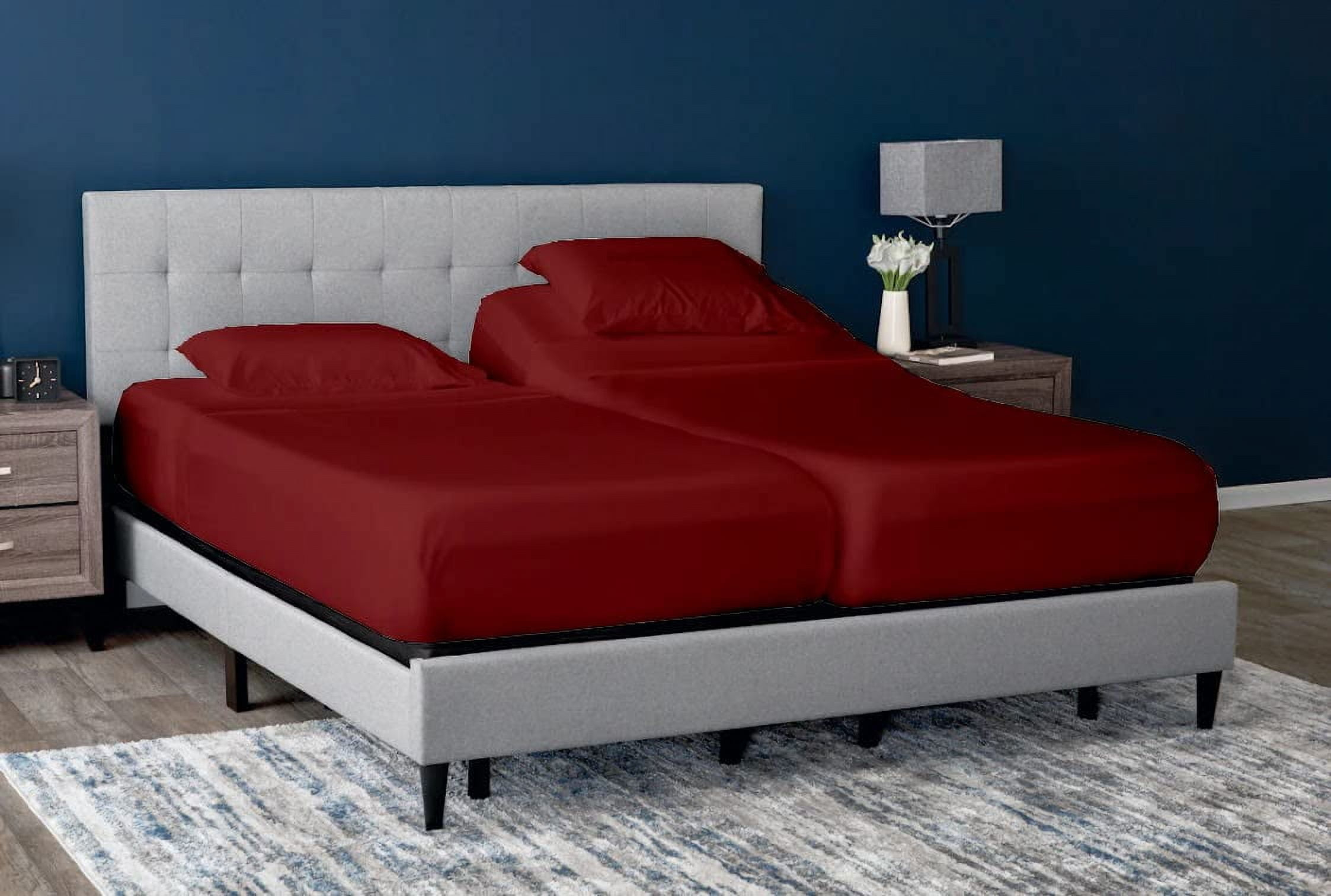5 Pcs Split California King Sheets For Adjustable Bed, 100% Microfiber ... in King split sheets vs regular sheets what every adjustable bed user should know