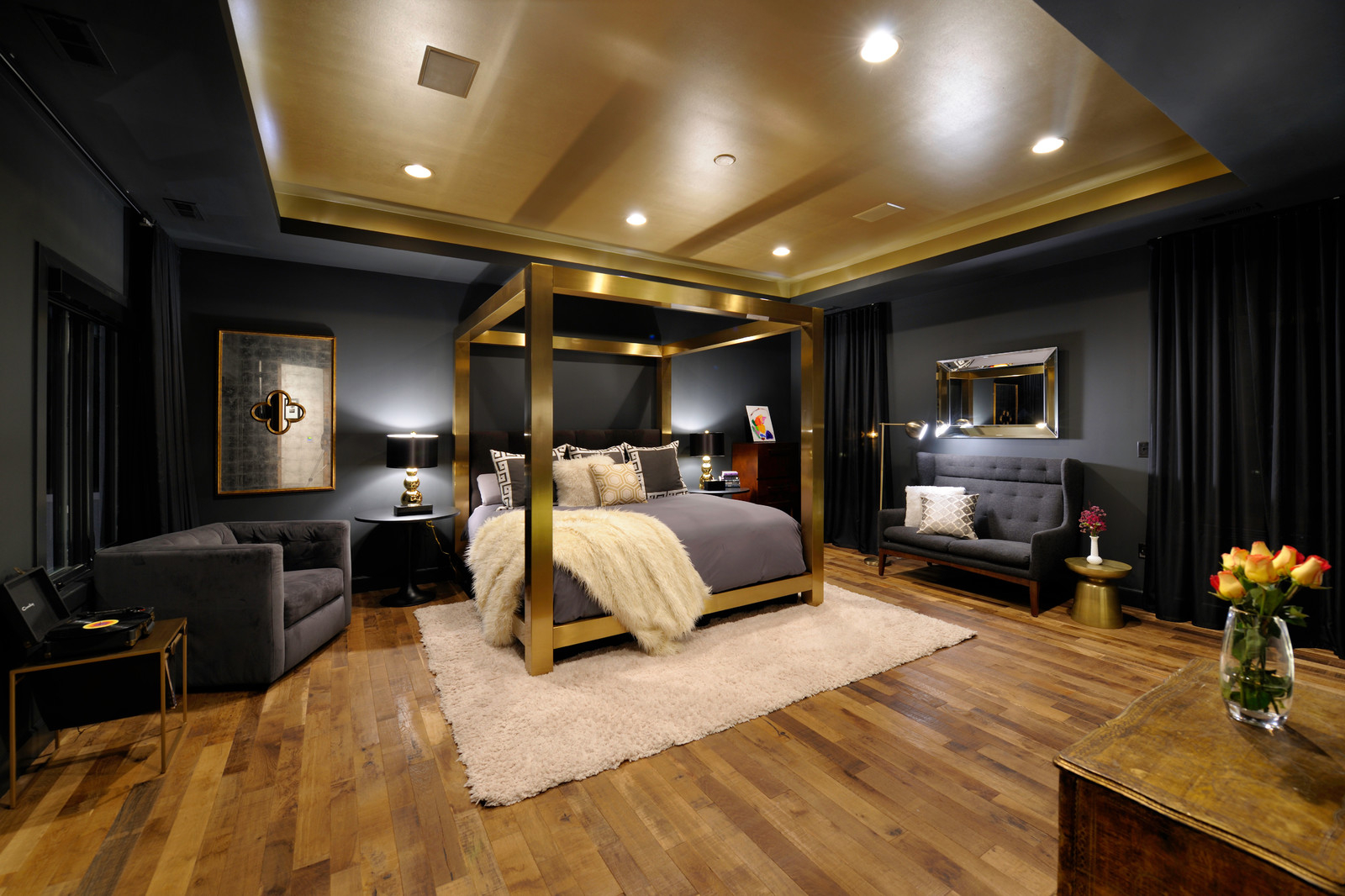 6 Luxurious Black And Gold Bedroom Ideas intended for Black and gold bed frame styles that elevate any bedroom aesthetic