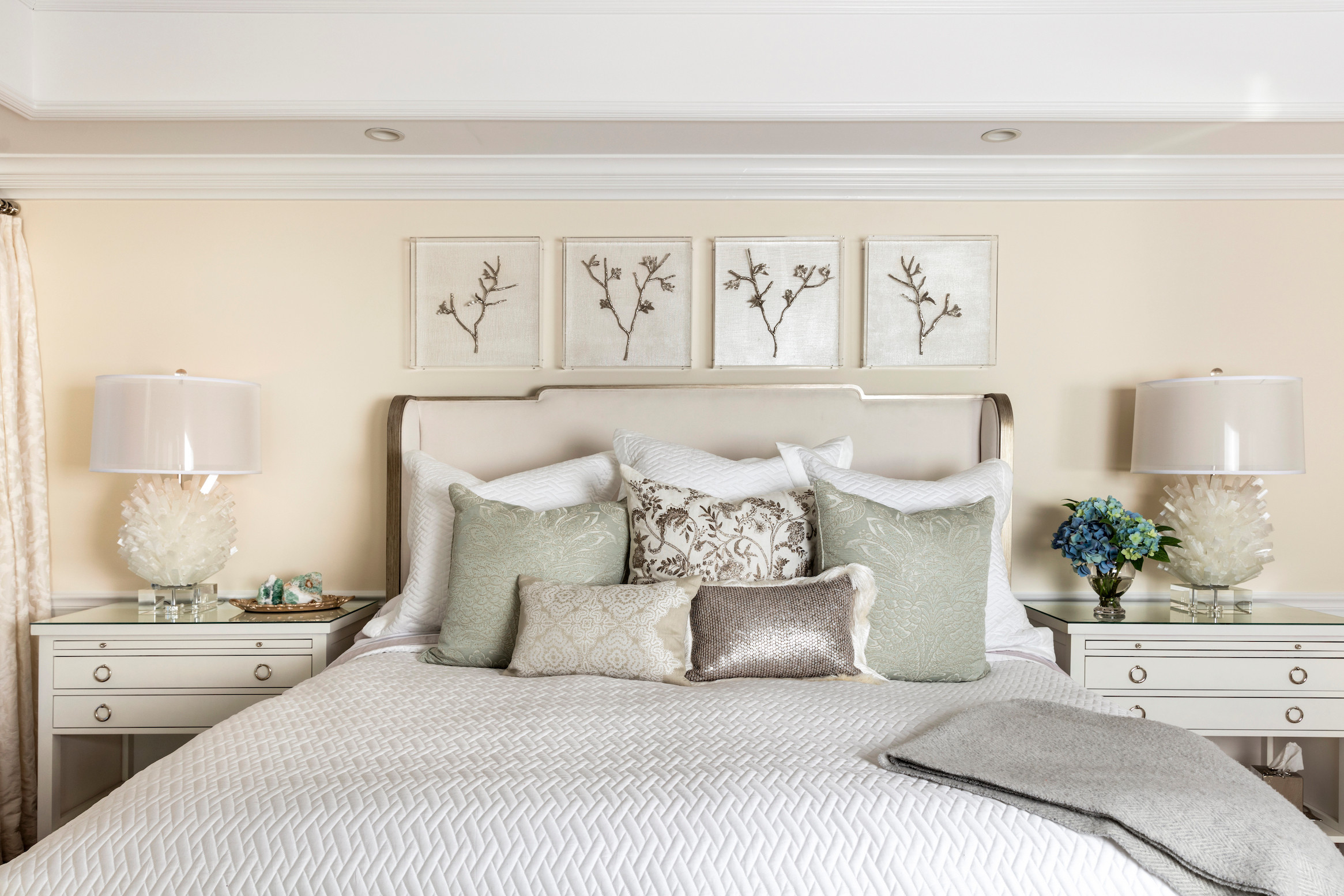 75 Beautiful Bedroom With White Walls Pictures Ideas November 2021 Houzz with regard to White Wall Decor For Bedroom