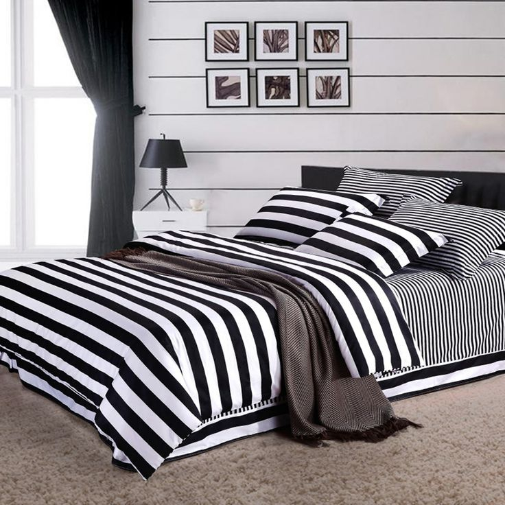9 Best Black And White Bedding Images On Pinterest | Classic Bedding ... intended for Black And White Striped Bed Set