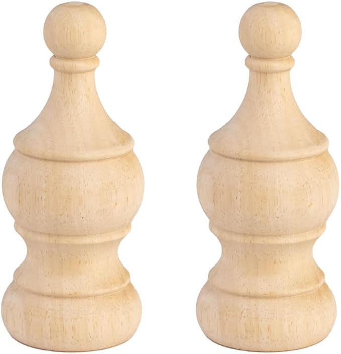Amazon.com: 2 Pack Unfinished Wooden Finials For Bed Posts, 5.9" Tall X ... for DIY Tips for Customizing Wood Finials on Your Bed Posts