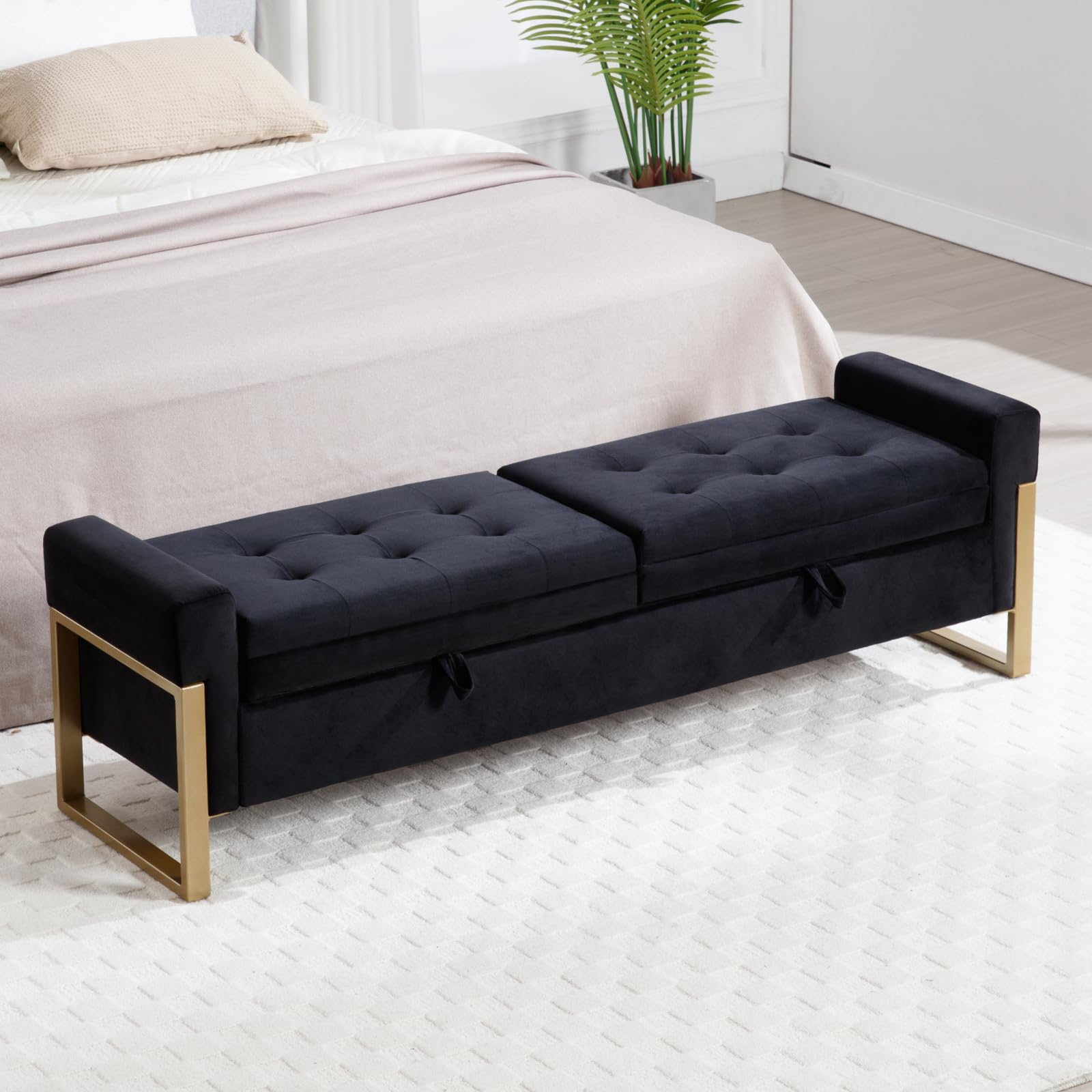 Amazon.com: Aemeios 67" End Of Bed Storage Bench For Bedroom King Size ... regarding Storage Bench End Of Bed