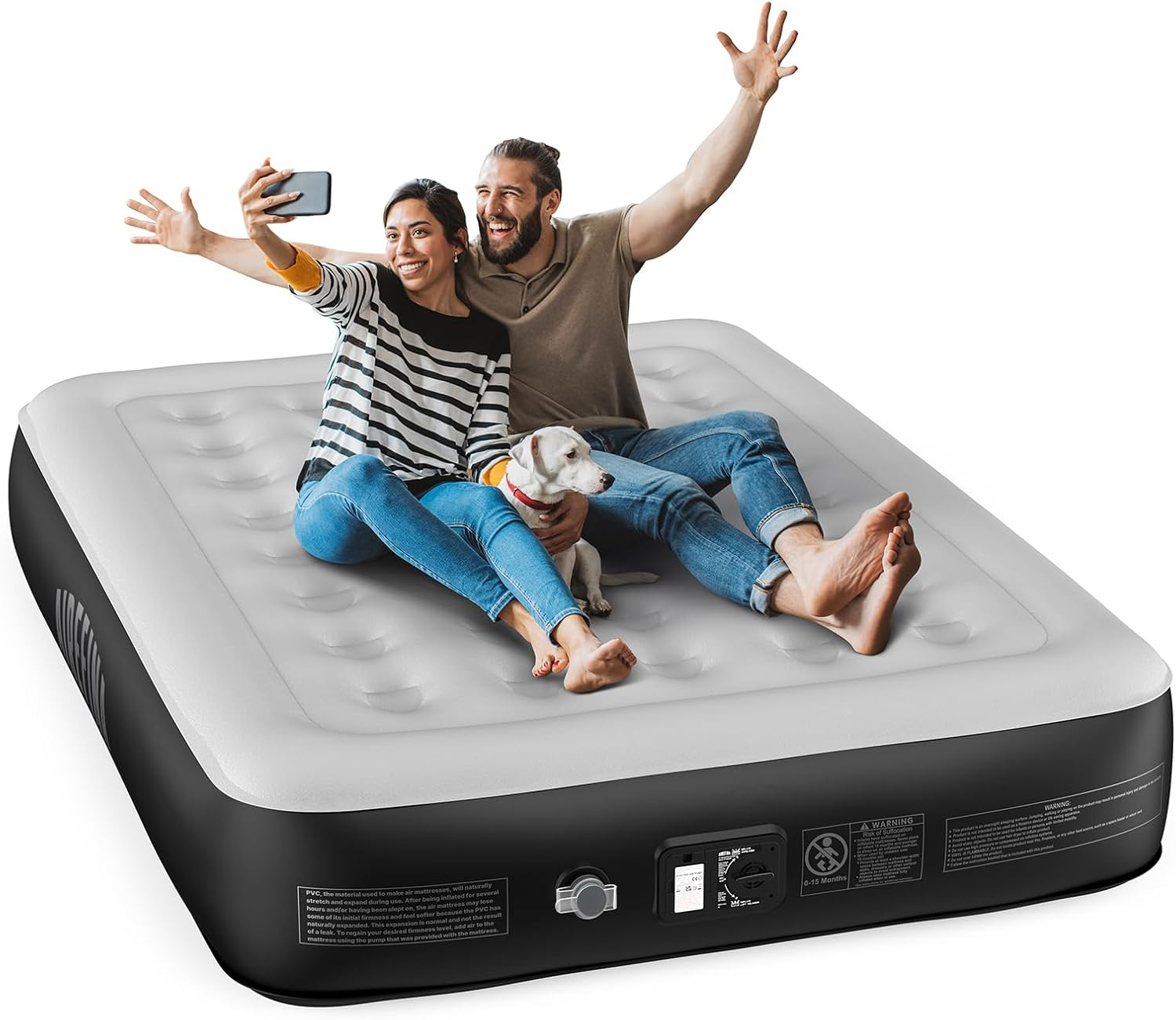 Amazon.com: Airefina Queen Air Mattress With Built-In Pump 13", Blow Up ... in Maximizing Your Sleeping Space with Proper Queen Air Mattress Dimensions