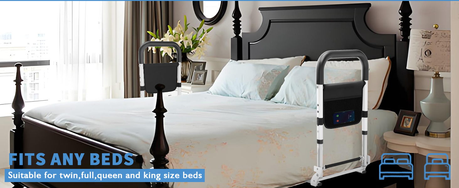 Amazon.com: Bed Rails For Elderly Adults Safety, Adjustable Bed ... with Portable Bed Rails For Adults