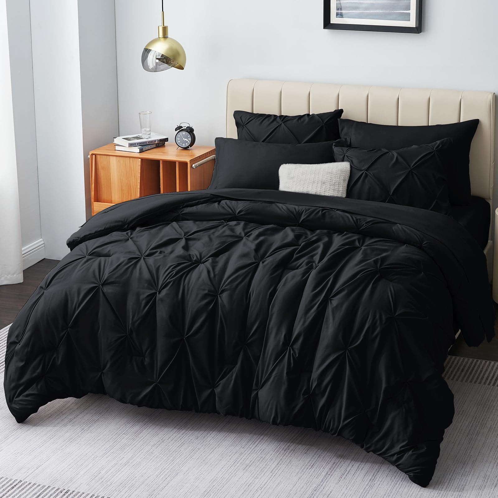 Amazon.com: Bedsure Black King Size Comforter Set Bundle King Size ... with Understanding the Essentials of Black Full Size Bed Sets