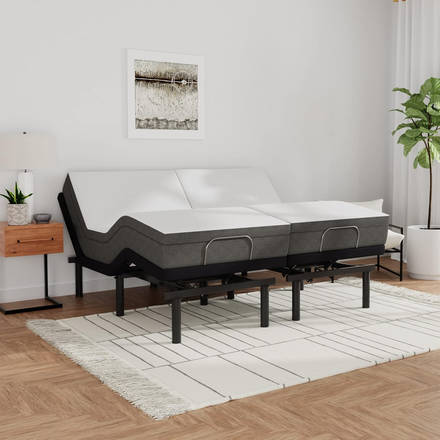Amazon.com: Blissful Nights E3 Cal King Split Adjustable Bed Base Frame ... regarding Split Cal King Adjustable Bed Frame