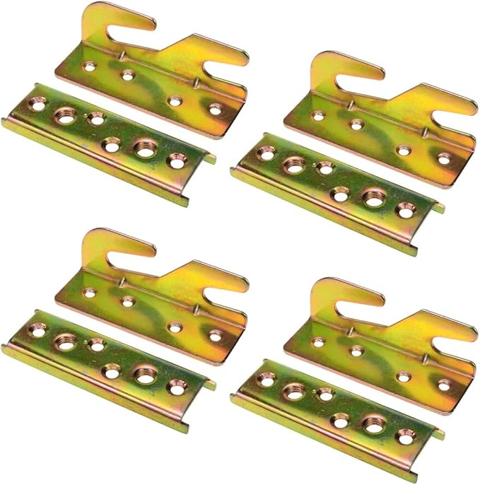 Amazon.com: Coshar Bed Rail Hook Bed Frame Brackets Double Hook Plate ... with Hook In Headboard Footboard Bed Frame