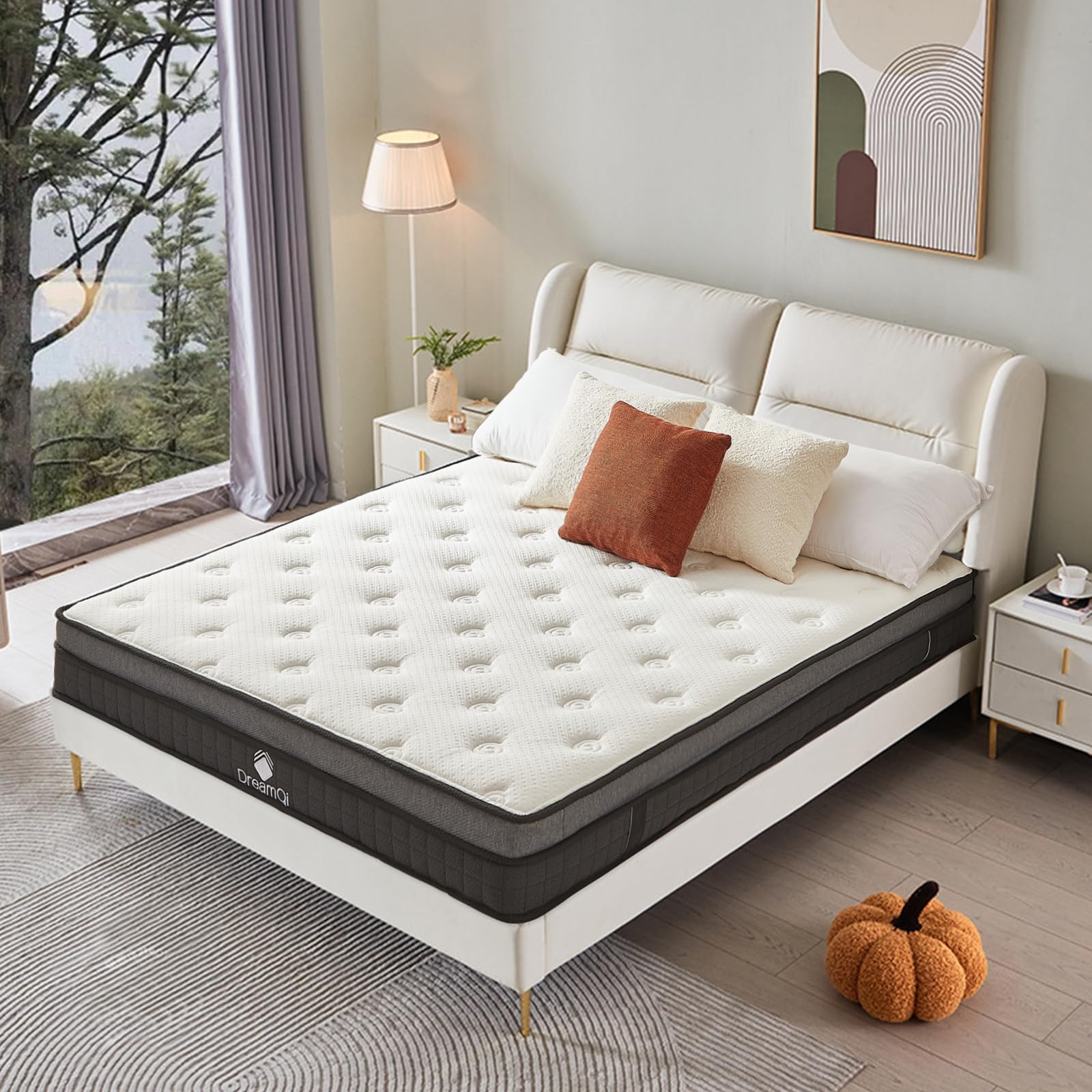 Amazon.com: Dreamqi Queen Mattress In A Box,8 Inch Hybrid Queen Size ... with Queen Size Mattress Memory Foam