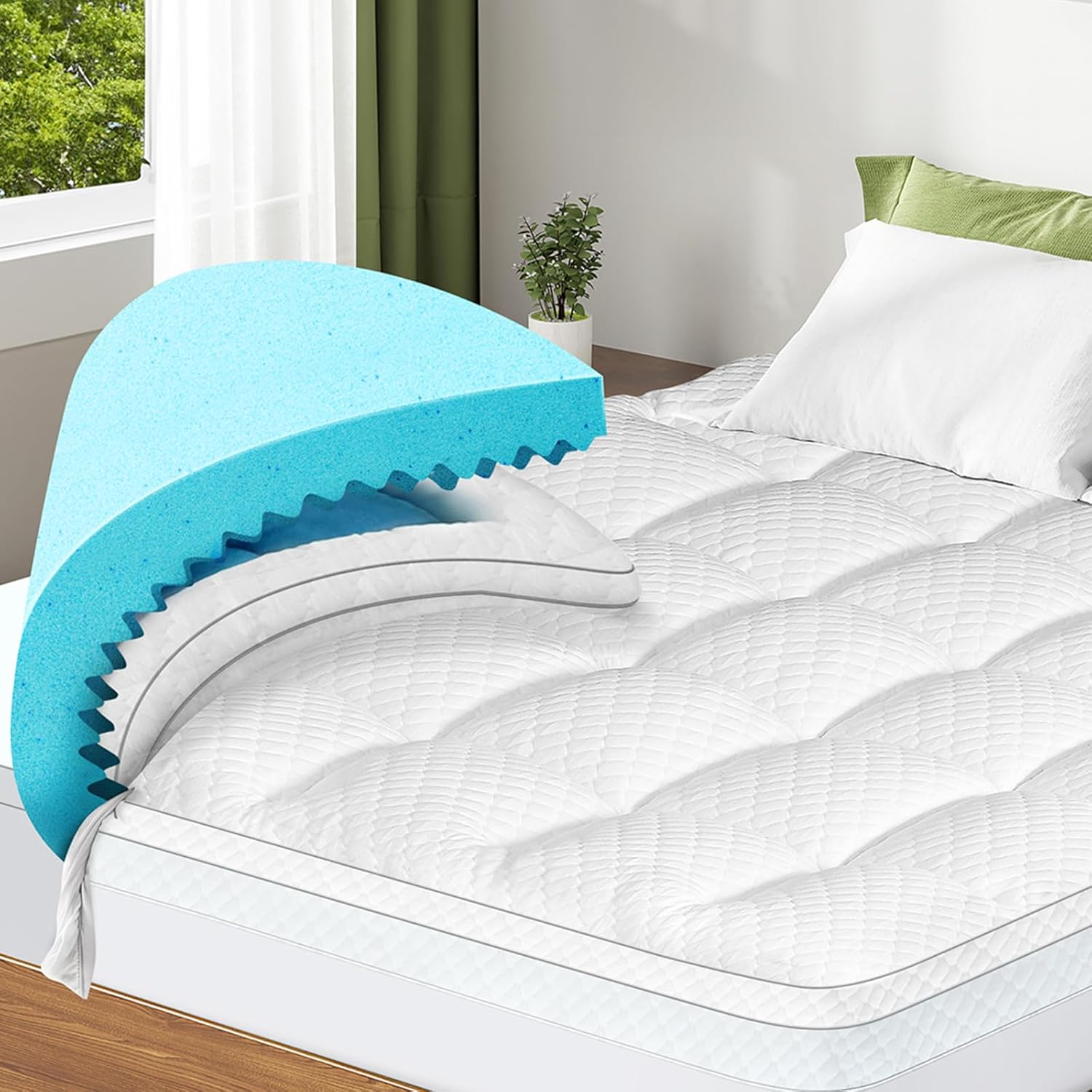 Amazon.com: Dual Layer 4 Inch Memory Foam Mattress Topper California ... within Exploring the Durability and Longevity of 4 Inch Foam Mattress Covers