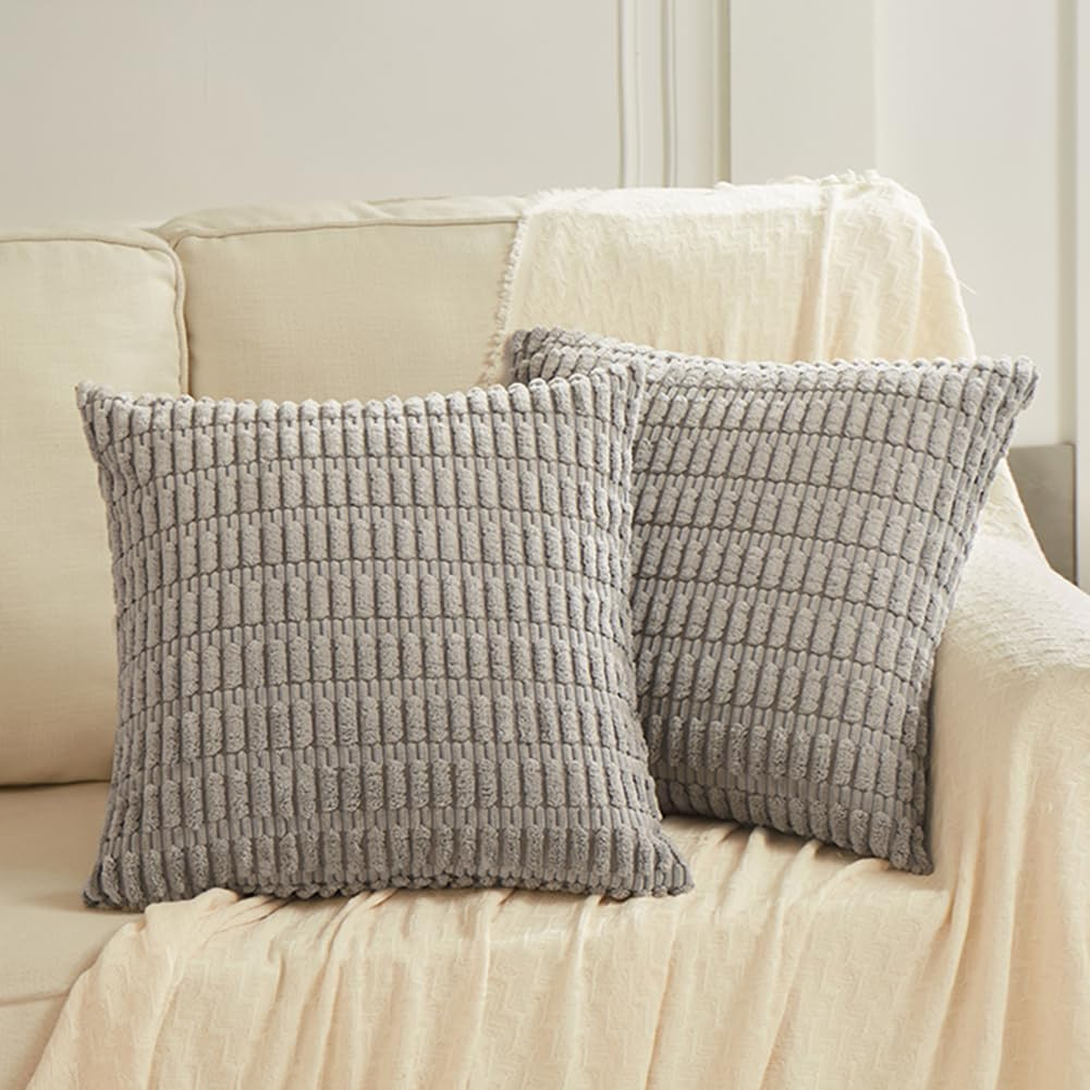 Amazon.com: Fancy Homi 2 Packs Gray Decorative Throw Pillow Covers ... with Grey Throw Pillows For Bed