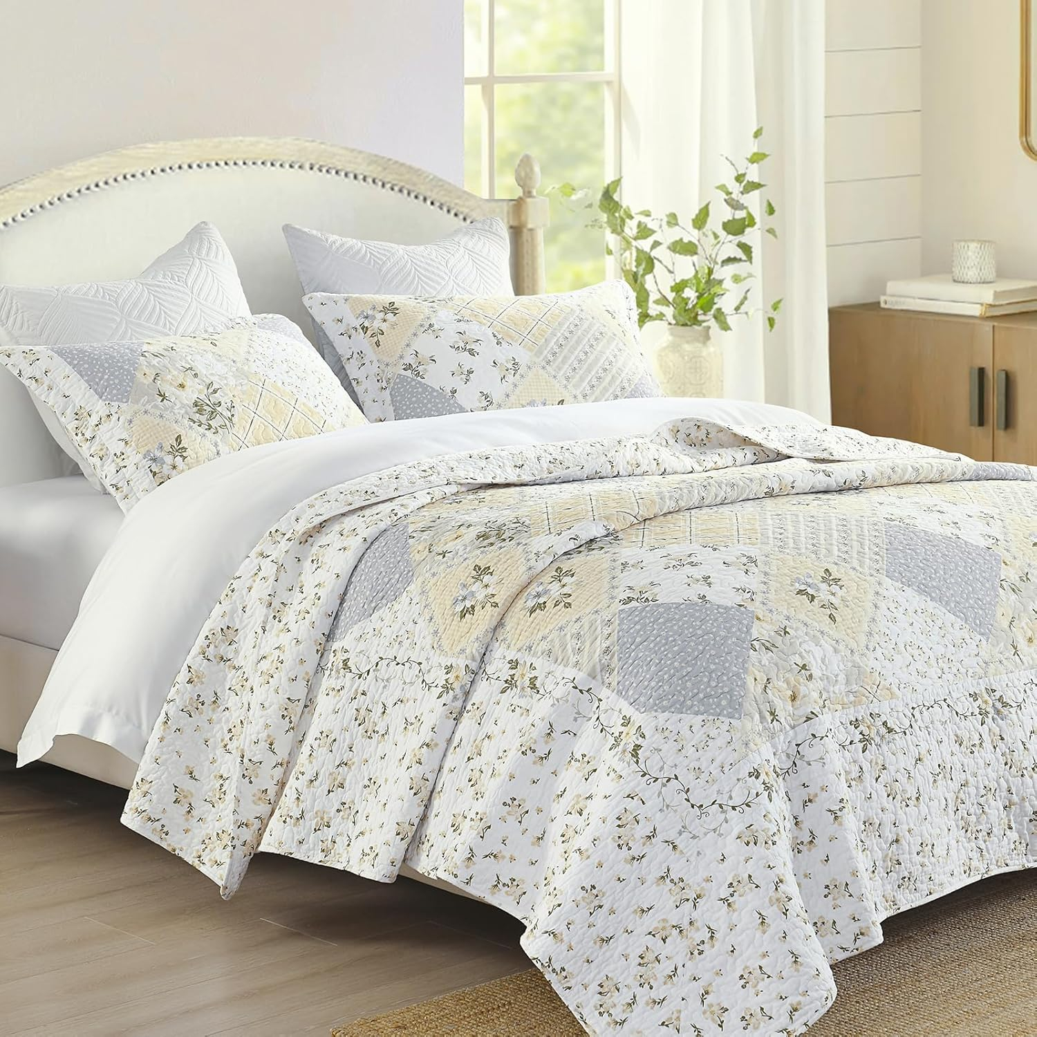 Amazon.com: Finlonte Floral 120"X120" Oversized California King Size ... within What size is a California king bedspread and how does it compare to other mattress sizes