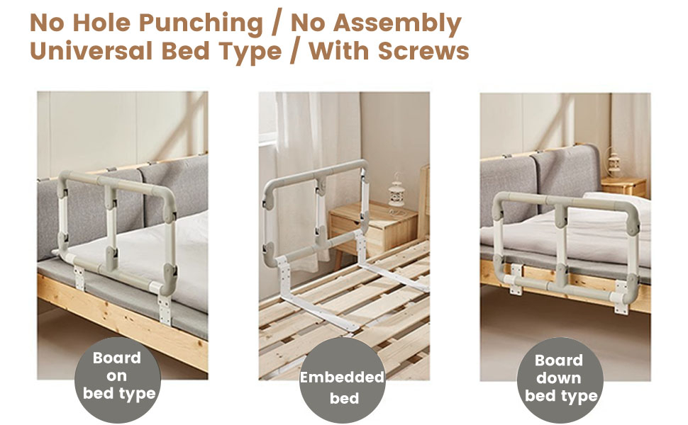 Amazon.com: Folding Bed Rails For Elderly Seniors, Adjustable Heights ... pertaining to How Adjustable Bed Rails Can Improve Sleep Quality for Older Adults