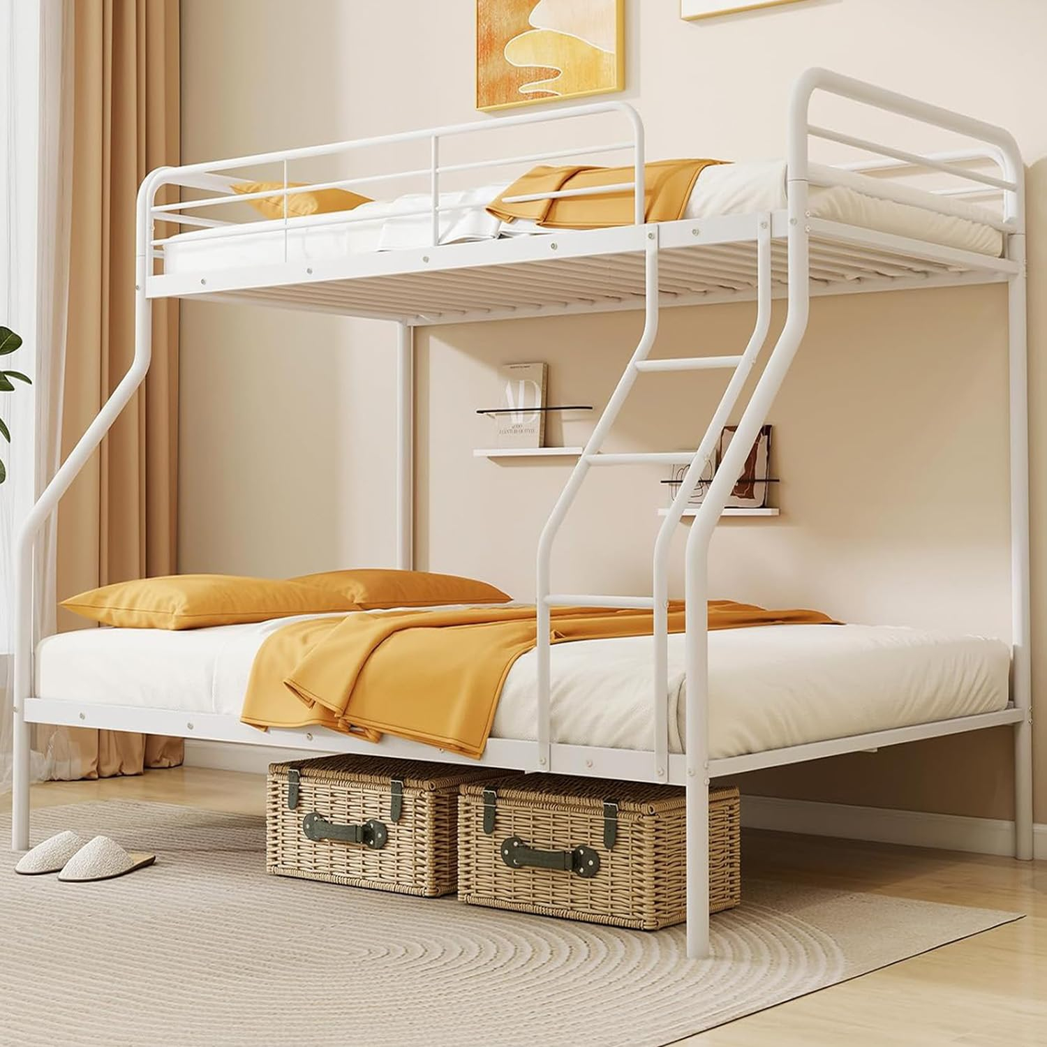 Amazon.com: Giantex Metal Bunk Beds Twin Over Full Size, Heavy Duty ... with regard to Twin Heavy Duty Bunk Beds For Adults