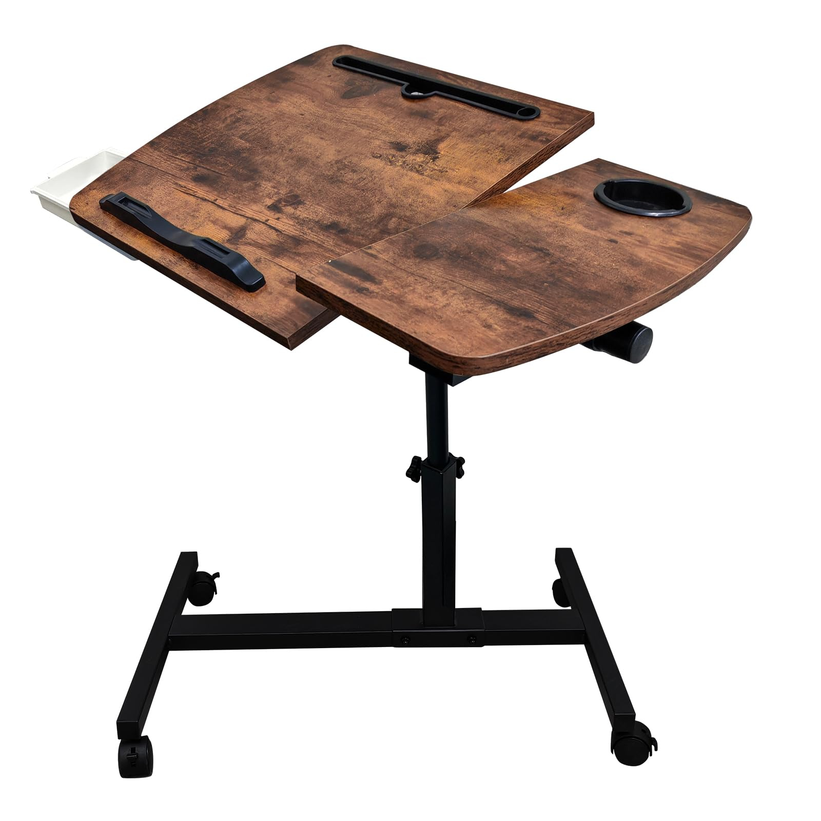 Amazon.com: Kukkume Overbed Table Height Adjustable Bedside Table ... regarding How bedside tables with drawers improve patient comfort and hospital workflow