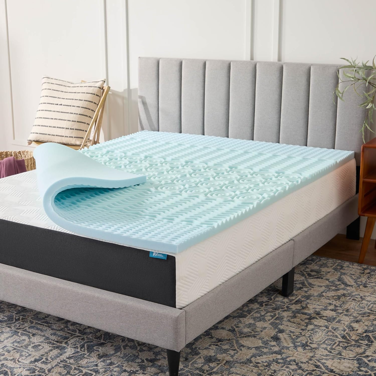 Amazon.com: Lucid 2 Inch Zoned Gel Memory Foam Mattress Topper, Full ... inside How a 2 Inch Mattress Topper Can Transform Your Sleeping Experience