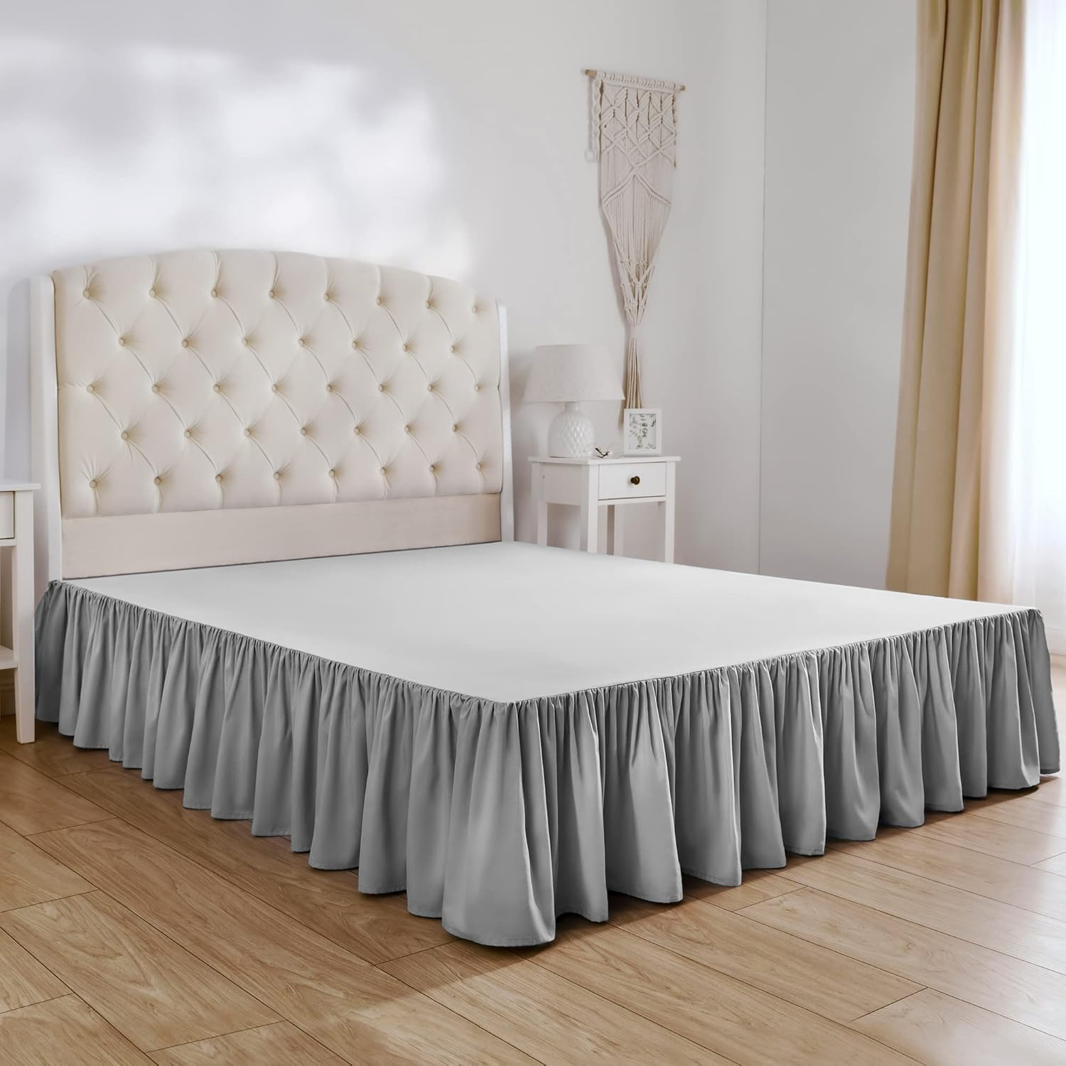 Amazon.com: Mellanni Bed Skirt Queen Size - Bed Frame - 15" Tailored ... throughout Bed Skirt For Queen Size Bed