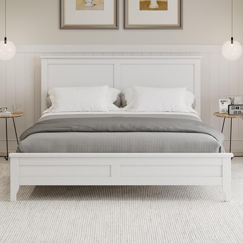 Amazon.com: Merax Queen Size Platform Bed, Wooden Queen Platform Bed ... with regard to How to Choose the Perfect White Queen Platform Bed Frame for Your Space