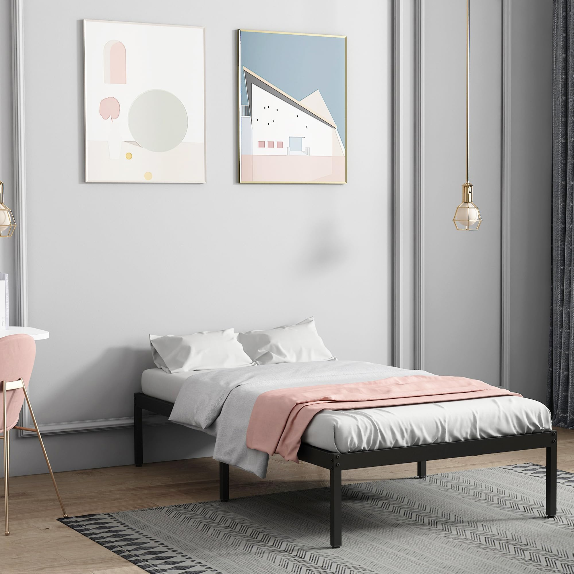 Amazon.com: Miocasa Metal Bed Frame Twin Size Heavy Duty Industrial ... regarding Understanding the durability benefits of metal frame twin beds