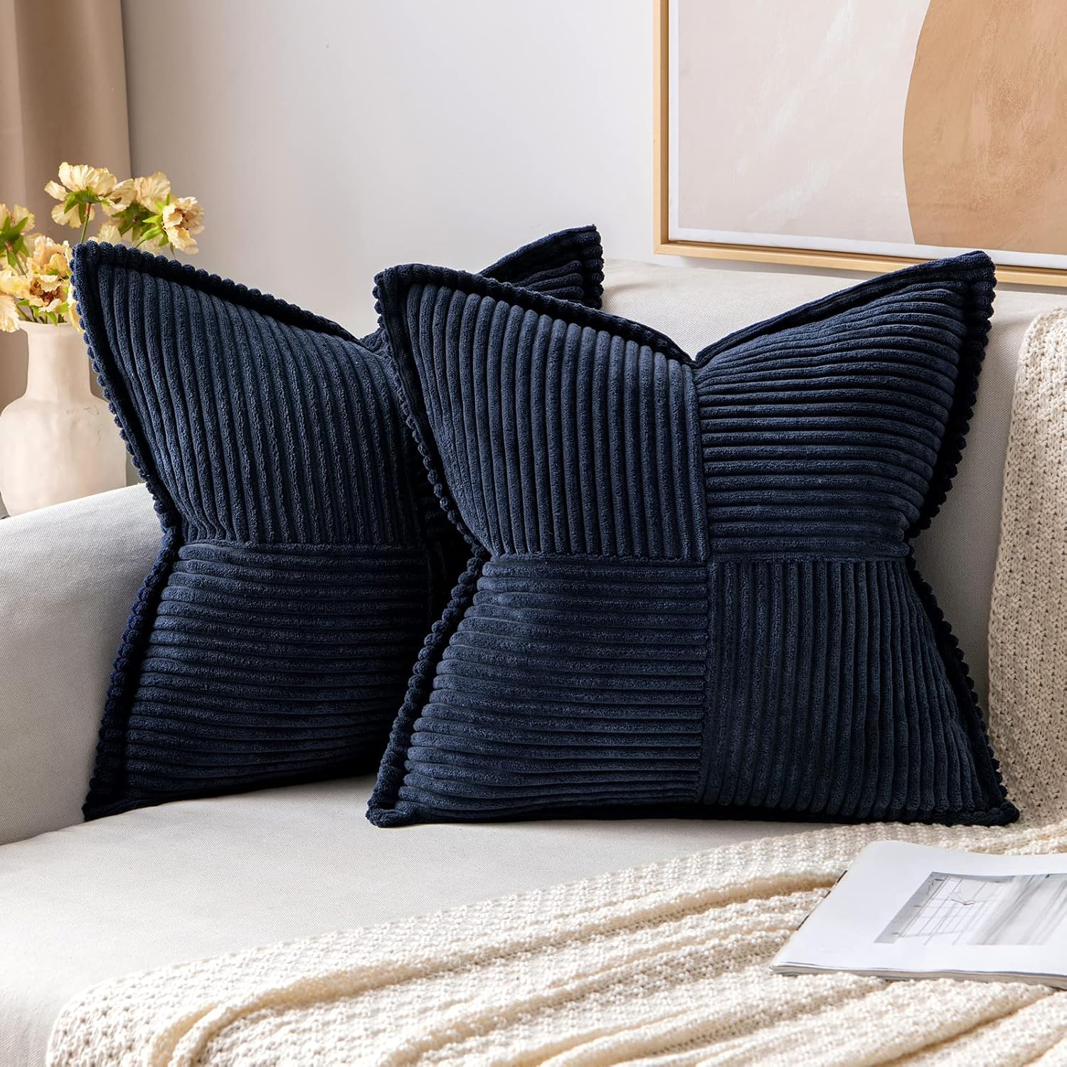 Amazon.com: Miulee Decorative Throw Pillow Covers For Couch Bed ... inside How Blue Decorative Pillows Can Transform Your Sleep Environment
