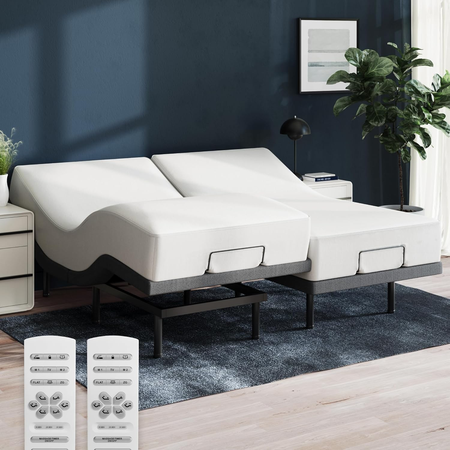 Amazon.com: Nectar Split King Adjustable Base & 12” Mattress (New ... in Understanding the Benefits of King Split Adjustable Bed Frames