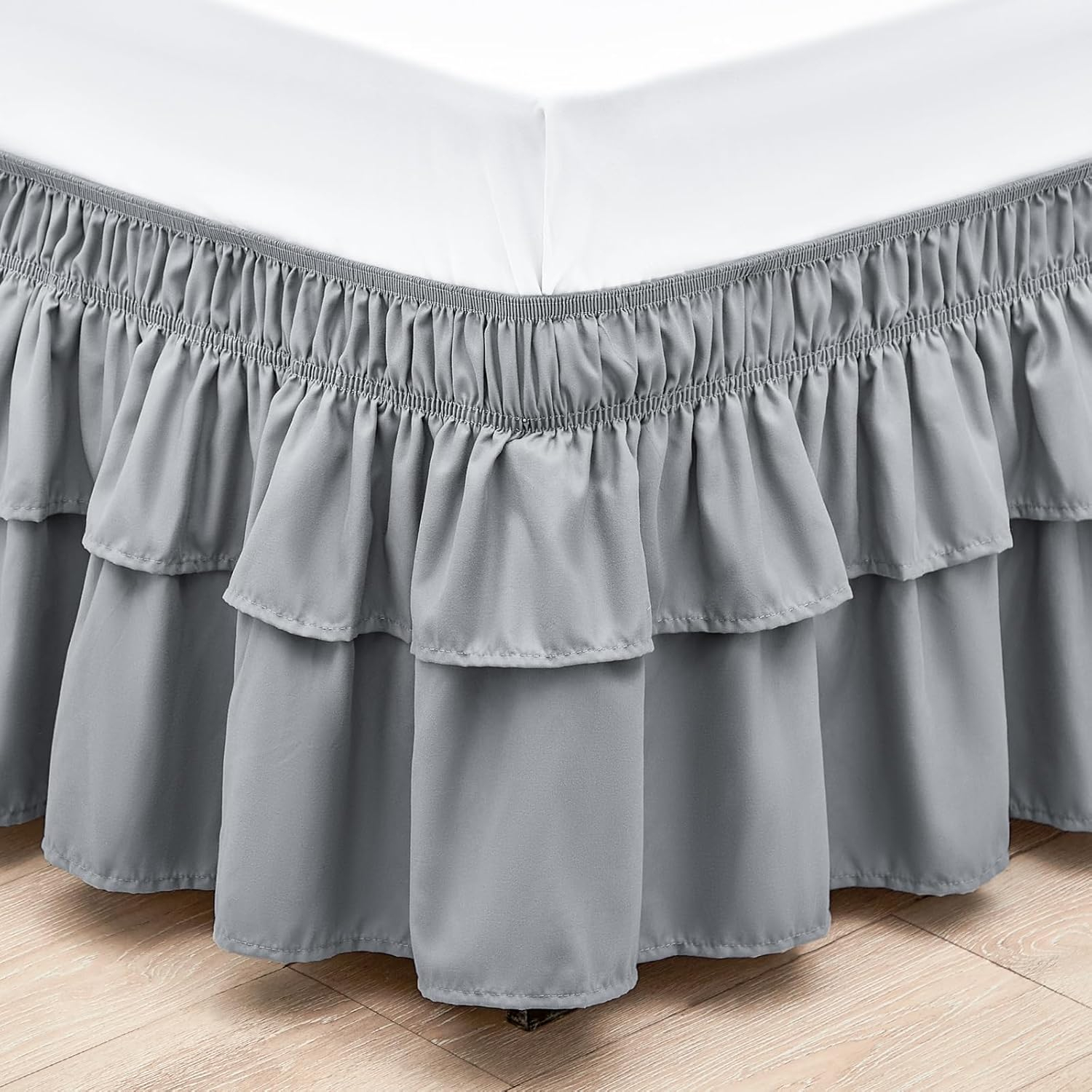 Amazon.com: Rimela Ruffle Bed Skirt Light Grey Queen 16 Inch Drop ... in Common Mistakes When Selecting Queen Bed Skirts