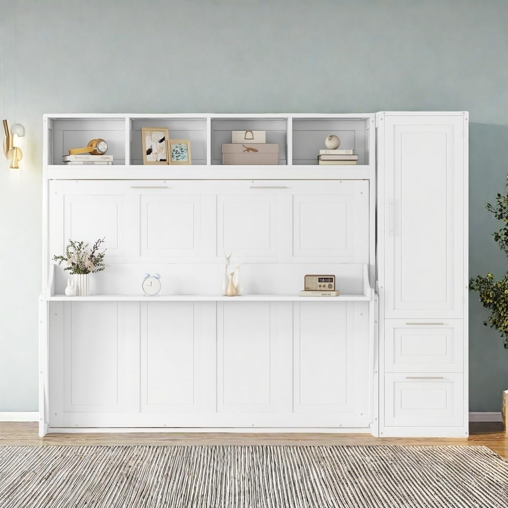 Amazon.com: Softsea Queen Size Horizontal Murphy Bed, Queen Murphy Bed ... pertaining to Murphy Queen Bed With Desk