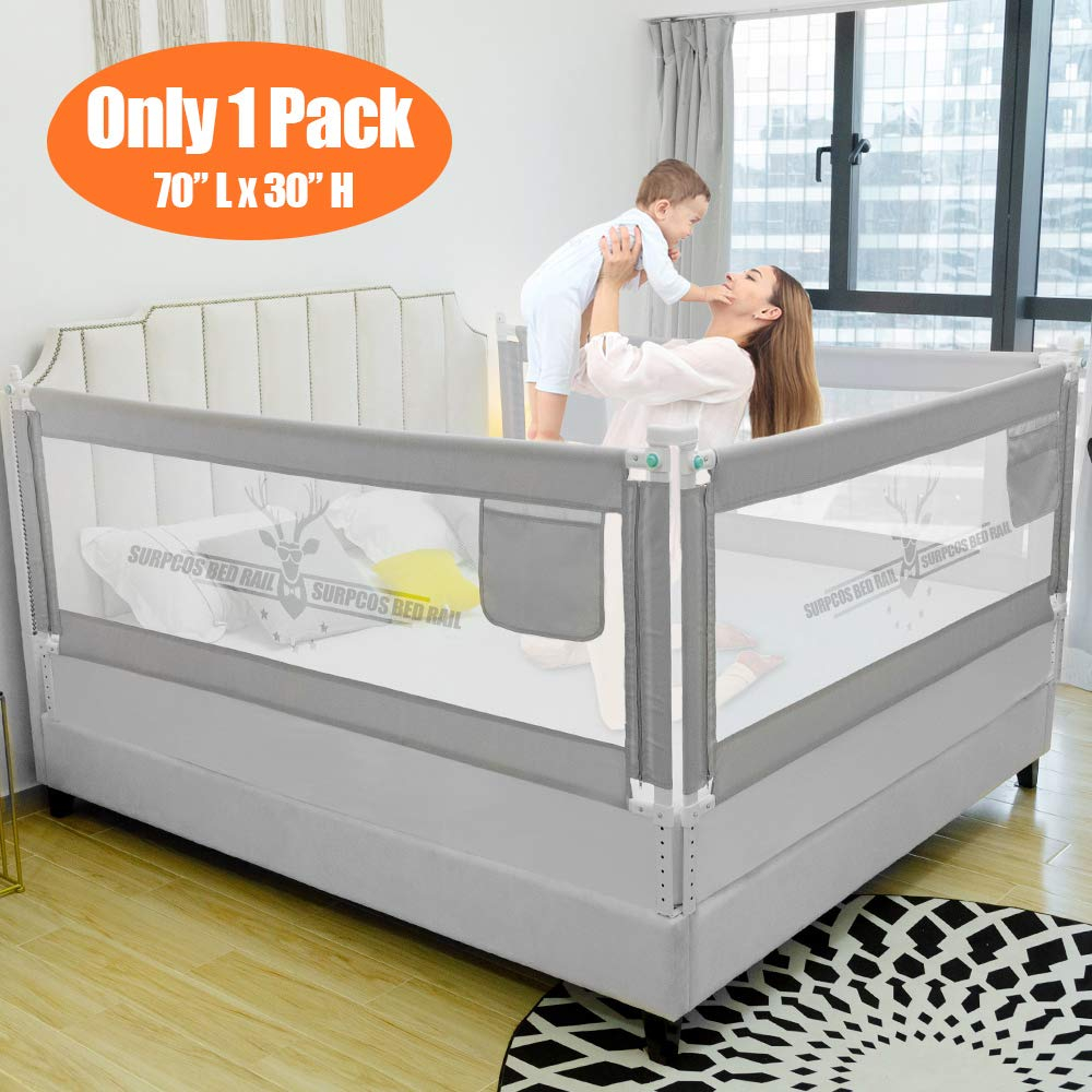 Amazon.com : Surpcos Bed Rails For Toddlers - 60“ 70” 80“ Extra Long ... within How proper bed rail installation can transform your nighttime safety and comfort