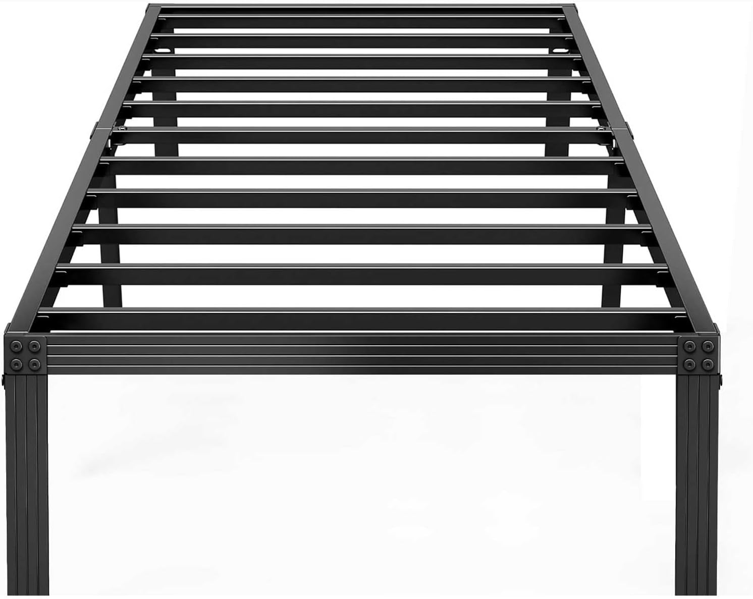 Amazon.com: Uliesc Twin Size Bed Frame, 14 Inch High Sleek And Durable ... intended for Metal Frame Twin Size Bed