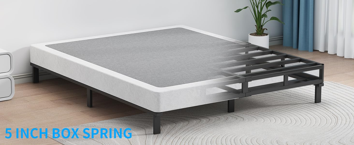 Amazon.com: Uomeur Full Box Spring 5 Inch Box Spring For Full Bed ... with Pro tips for selecting the perfect box spring foundation for your foam bed