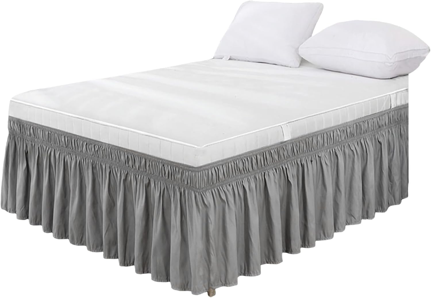 Amazon.com: Wrap Around Bed Skirts For Beds Drop, Adjustable Elastic ... pertaining to Bedskirts For Twin Size Beds